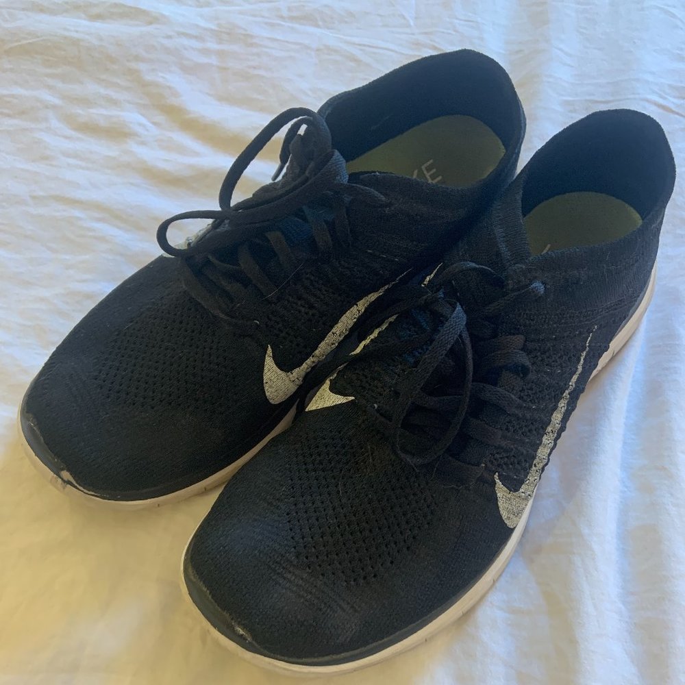 Nike Free Flyknit 4.0 Black Running Shoes 10.5M